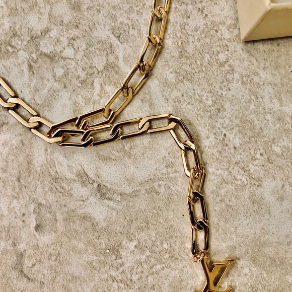RARE Louis Vuitton gold chain w/ Swarovski emblems - Picture 4 of 6